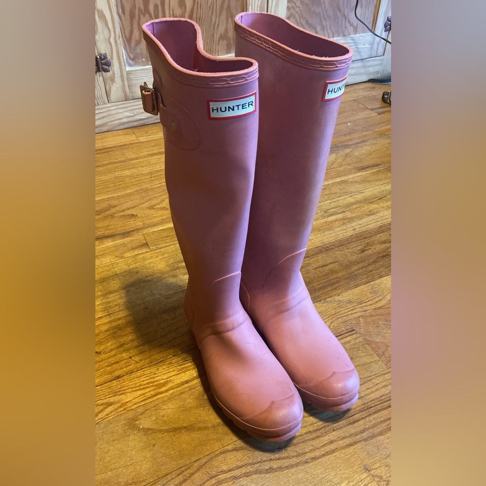 Hunter boots women pink